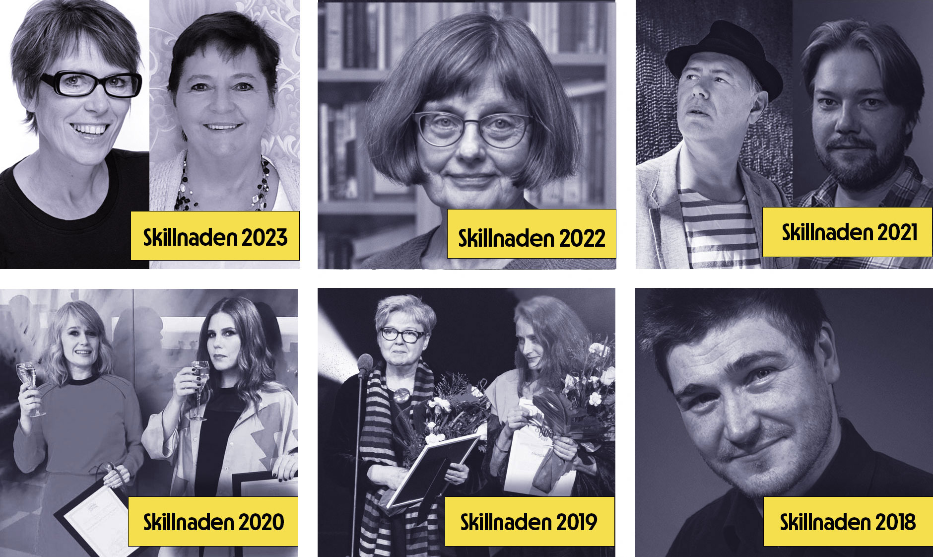 Skillnaden pristagare under sex år