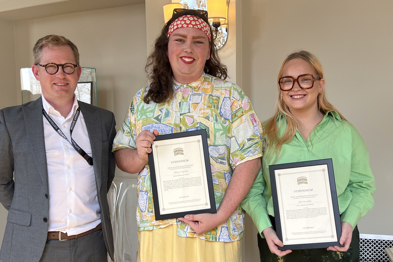 Bella och Willjam mottog Axel Slangus stipendiet 2024
